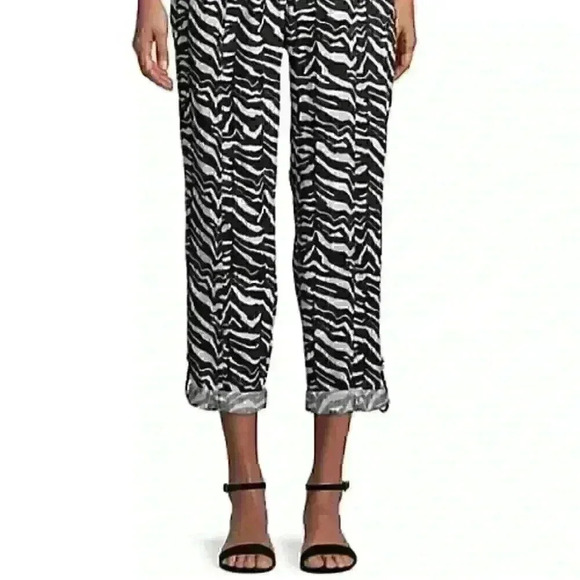 NEW! Calvin Klein Womens M Linen Tab-Cuff Pants NWT $99.50 - Picture 4 of 6